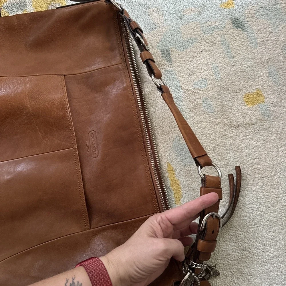 Vintage '08 Coach Soho Pleated Brown Leather Large Hobo Shoulder Bag Purse 12685